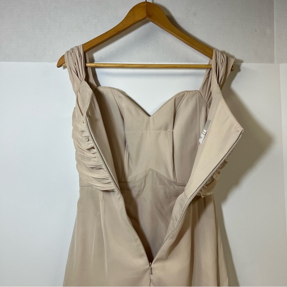 Dessy Collection by Vivian Diamond Blush Pink Lux Chiffon Dress 0 Convertible - Picture 7 of 12